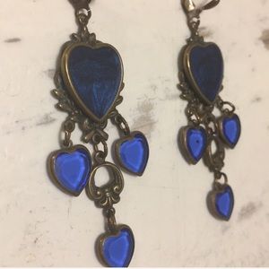 Vintage Banana Bob Heart chandelier earrings
